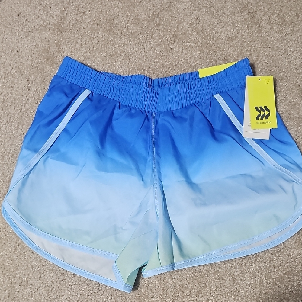 NWT All in Motion Blue Gradient Girl's  Athletic Shorts